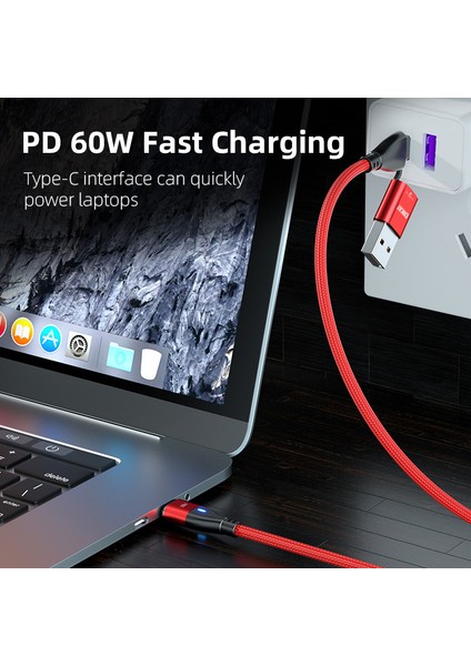 6'sı 1 Arada 2m Pd 60W Kablo Tip C Usb A Ip Tip C Mikro USB Manyetik Veri Kablosu (Yurt Dışından)