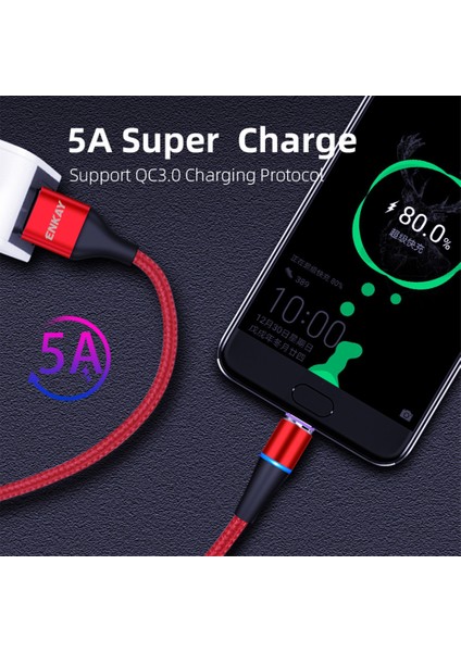 1m 5A Hızlı Şarj Manyetik Veri Kablosu 2'si 1 Arada Usb'den 8 Pim'e + Type C Kablo Gümüş (Yurt Dışından) fırsatları