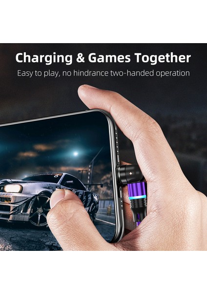 2m 2 4A Manyetik Şarj Kablosu Usb'den Ip'ye Tip C Mikro USB Naylon Örgülü Telefon Şarj Kablosu LED Işıklı (Yurt Dışından)