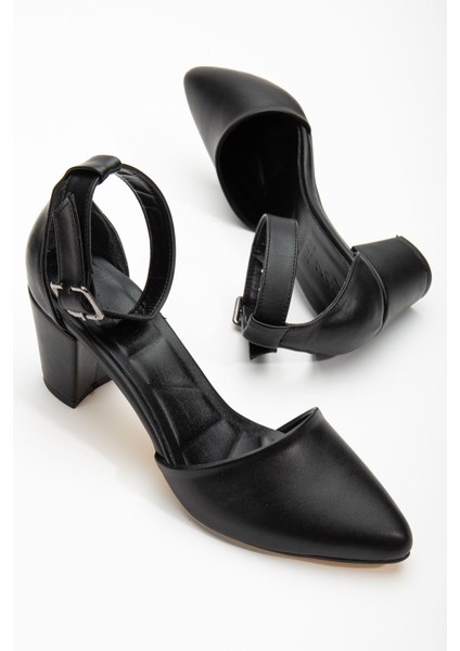 Lottis Siyah Cilt Detaylı Topuklu Kadın Ayakkabı fırsatları