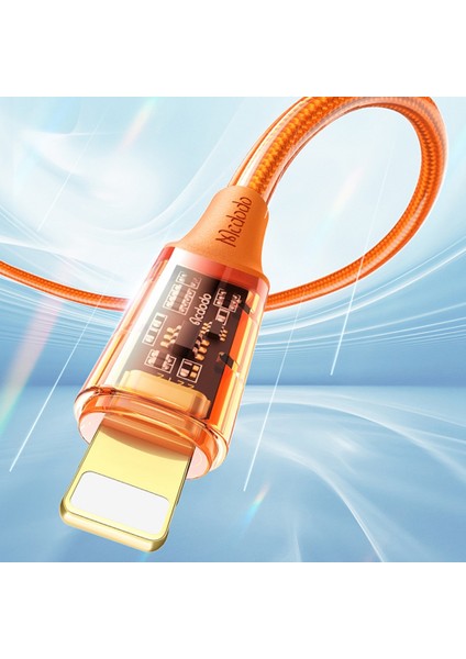 1 8m Amber Serisi Type C Lightning Veri Kablosu Şeffaf Pd 36W Şarj Kablosu (Yurt Dışından)