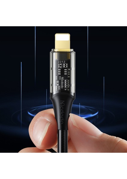 1 8m Amber Serisi Type C Lightning Veri Kablosu Şeffaf Pd 36W Şarj Kablosu (Yurt Dışından)