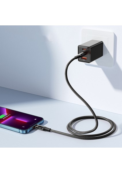 1 8m Amber Serisi Type C Lightning Veri Kablosu Şeffaf Pd 36W Şarj Kablosu (Yurt Dışından)