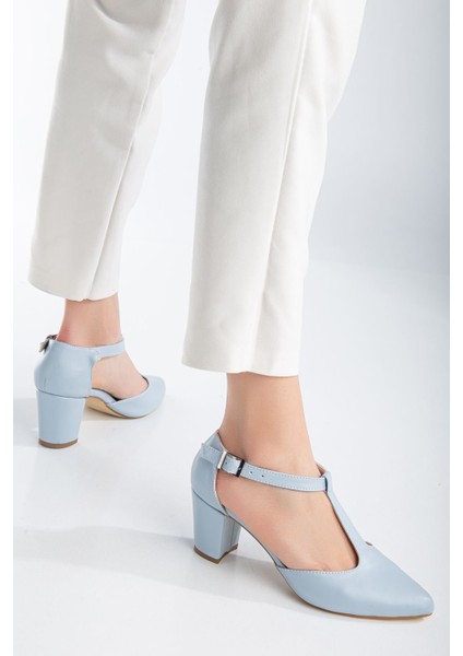 Niven Bebe Mavisi Cilt Topuklu Kadın Ayakkabı modelleri