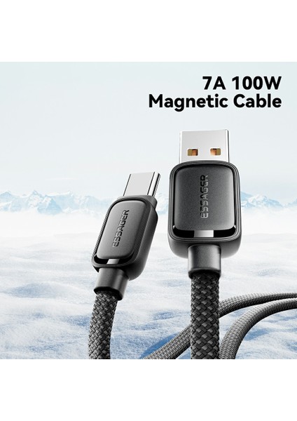 100W 7A Hızlı Şarj Kablosu Usb A'dan Tip C Manyetik Veri Kablosuna (Yurt Dışından)
