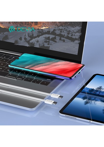 Devıa Smart Serisi EC325 1m Tip C'den Tip C'ye Pd 60W Veri Kablosu Hızlı Şarj Dokuma Kablo (Yurt Dışından) modelleri