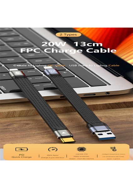 Usb C Lightning Cep Telefonu Kablosu Type C 8pin 14 5cm Pd 20W Hızlı Şarj Veri Kablosu (Yurt Dışından)