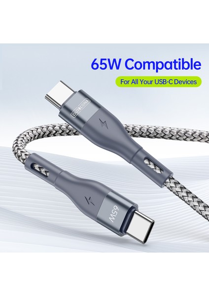 Seashell Digital 3 M Pd 65W Hızlı Şarj Usb C Usb C Kablosu Naylon Örgülü Veri Kablosu (Yurt Dışından)