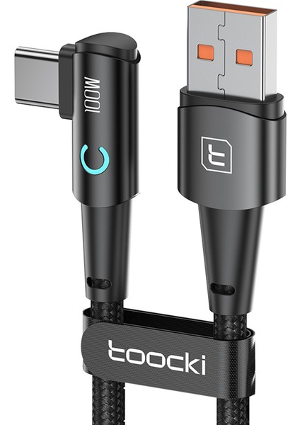 Usb A'dan Type C'ye Veri Kablosu 1m Dik Açı 100W Şarj Kablosu (Yurt Dışından)