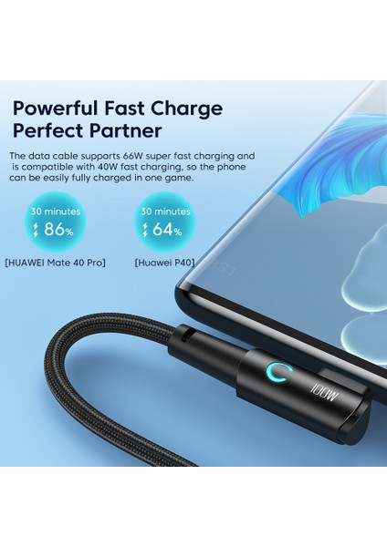 Usb A'dan Type C'ye Veri Kablosu 1m Dik Açı 100W Şarj Kablosu (Yurt Dışından)