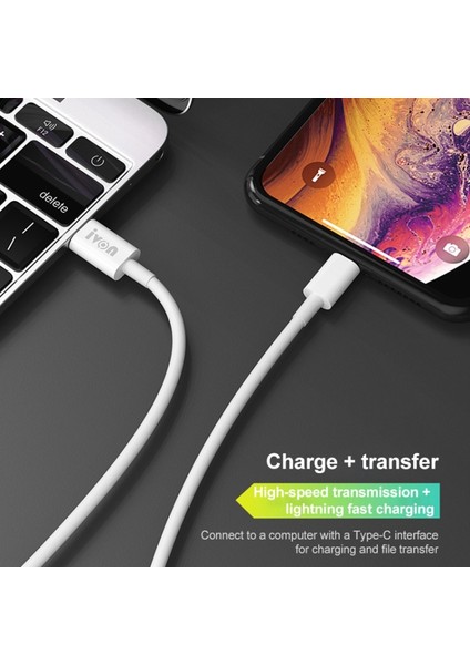 1m Pd 20W Hızlı Şarj Kablosu Tip C'den 8 Pinli Tpe Veri Kablosuna (Yurt Dışından)