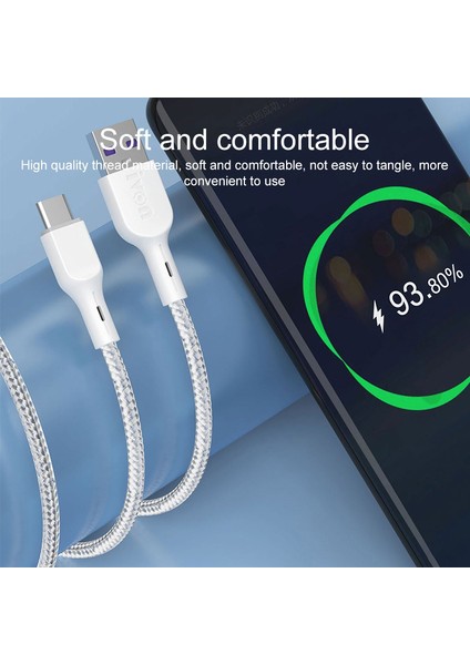 1 Metre Type C Usb C'den Usb'ye Süper Hızlı Şarj Kablosu Yüksek Hızlı Veri Iletimi Cep Telefonu Kablosu (Yurt Dışından)