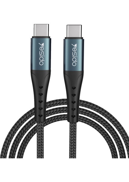 1 2 M USB C'den USB C'ye Hızlı Şarj Kablosu Pd 60W Tip C Veri Kablosu (Yurt Dışından)