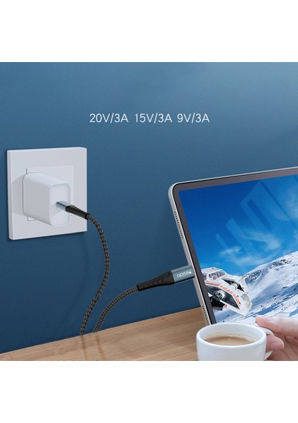 1 2 M USB C'den USB C'ye Hızlı Şarj Kablosu Pd 60W Tip C Veri Kablosu (Yurt Dışından)