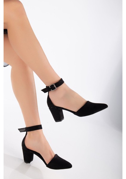 Lottis Siyah Detaylı Topuklu Kadın Ayakkabı