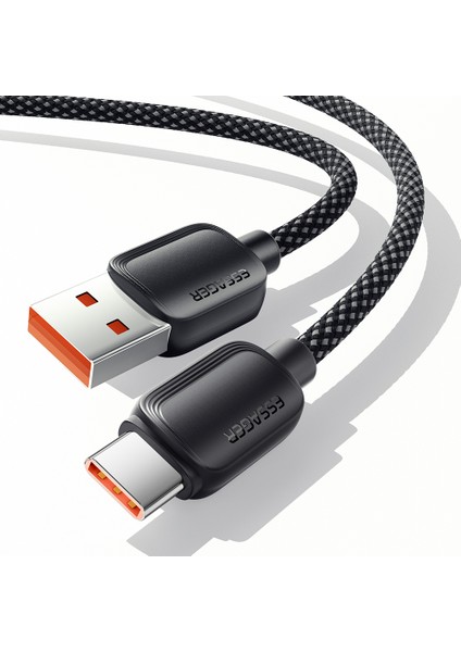 3m A-C 7A 100W Hızlı Şarj Veri Kablosu Usb-A - Type-C Örgülü Tpe Kablosu - Siyah (Yurt Dışından)