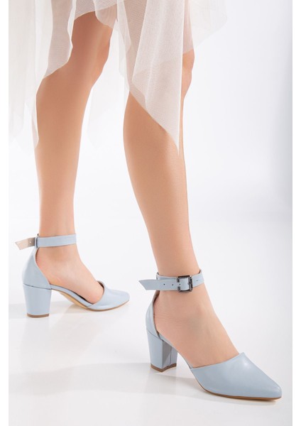 Lottis Bebe Mavisi Cilt Detaylı Topuklu Kadın Ayakkabı modelleri