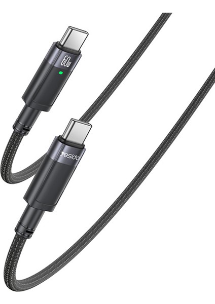 Pd 60W Otomatik Kapanma Şarj Kablosu Usb C Usb C Örgülü Cep Telefonu Veri Kablosu (Yurt Dışından)