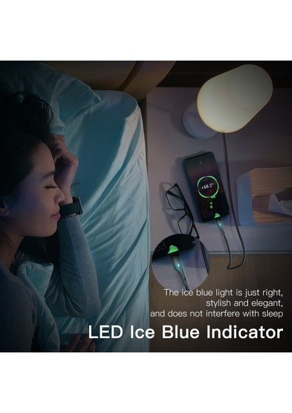 2m LED Işık Usb'den C Tipi Kabloya 3A Hızlı Şarj 480MBPS Iletim Kablosu (Yurt Dışından)