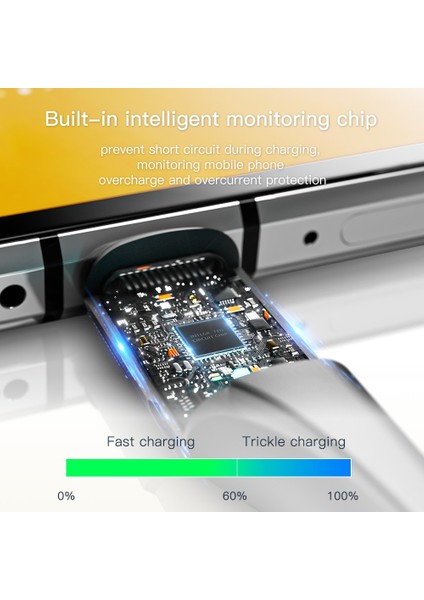 2m LED Işık Usb'den C Tipi Kabloya 3A Hızlı Şarj 480MBPS Iletim Kablosu (Yurt Dışından)