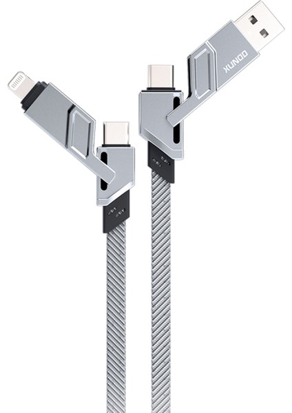 1 5 M Usb+Type C+Ip+Mikro USB Şarj Kablosu Kablosu (Yurt Dışından)