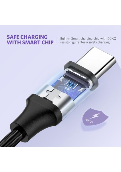 USB C Şarj Kablosu 5A Huawei Supercharge İçin Hızlı Şarj Örgülü Kablo Iletim Veri Kablosu (Yurt Dışından)