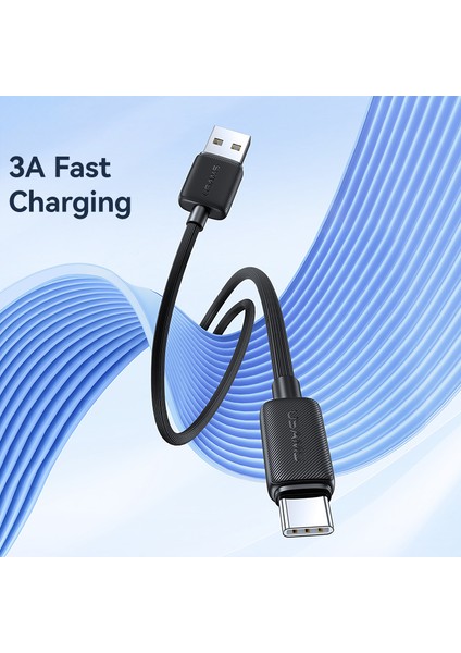 3m Usb'den Type C'ye 3A Telefon Şarj Kablosu Çizgili Veri Kablosu (Yurt Dışından)