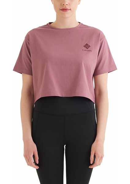 Csc Framed Halftone Logo Kadın Kısa Kollu Tişört