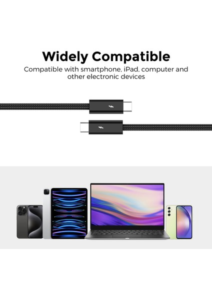 Seashell Digital 1m Usb C Kablosu 240W Hızlı Şarj Kablosu 40GBPS Yüksek Hızlı Veri Kablosu Desteği 8k 60Hz (Yurt Dışından)