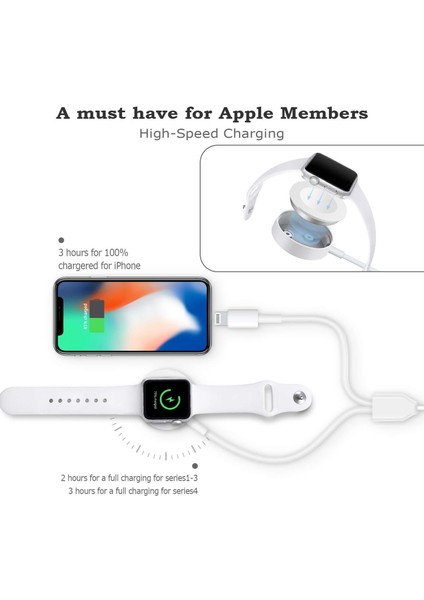 2'si 1 Arada Lightning 8 Pin + Manyetik Şarj Ünitesi Y Splitter iPhone Ipod iPad Iwatch İçin Şarj Kablosu (Yurt Dışından) modelleri