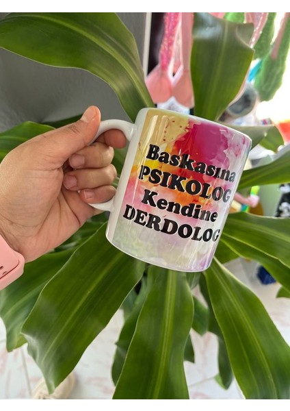 Kendine Psikolog Kendine Derdolog Komik Gif Bardak Kupa