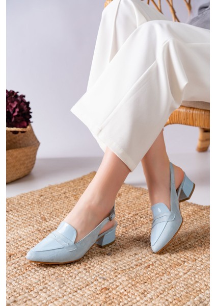 Bert Bebe Mavisi - Sivri Burun Alçak Topuklu Kadın Ayakkabı fiyatları