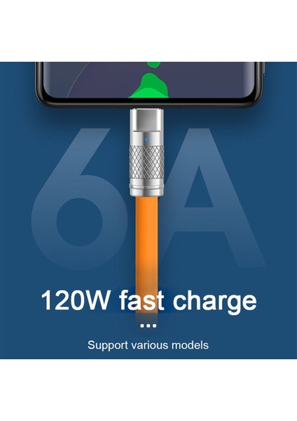 UC 023 OR 2.0M 2m Usb A'dan Type C'ye Sıvı Silikon Ultra Yumuşak 120W Güç Hızlı Şarj Veri Kablosu (Yurt Dışından)