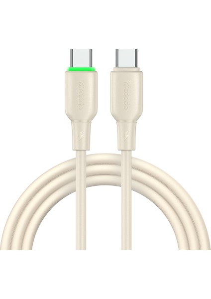 1 2 M Type C Type C Hızlı Şarj Kablosu Silikon 65W Telefon Şarj Kablosu Bej (Yurt Dışından)