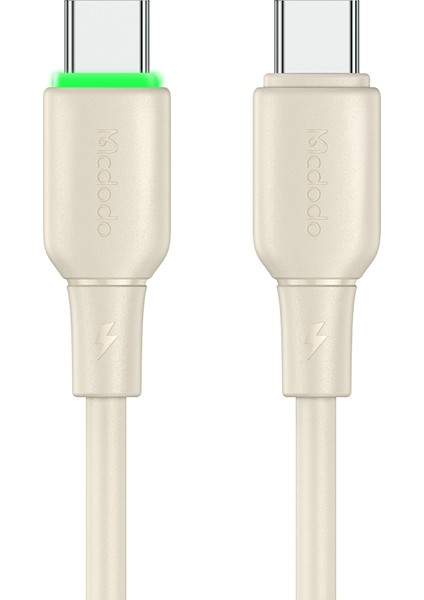 1 2 M Type C Type C Hızlı Şarj Kablosu Silikon 65W Telefon Şarj Kablosu Bej (Yurt Dışından)