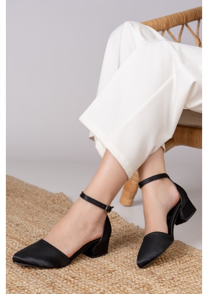 Dary Topuklu Siyah Saten Detaylı Topuklu Ayakkabı fiyatları