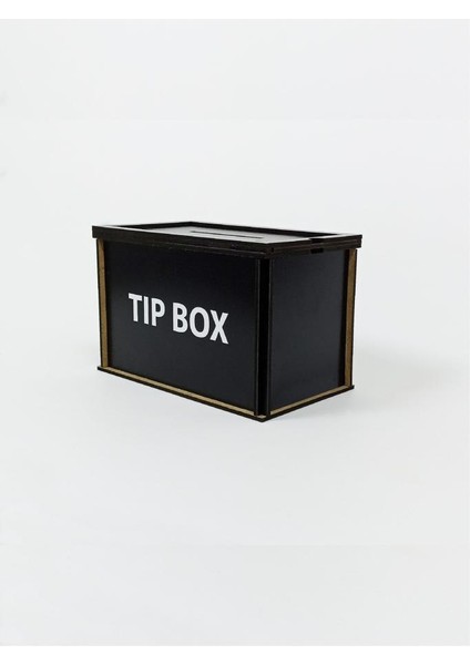 Ahşap Siyah Tip Box Kumbara ve Bahşiş Kutusu Tipbox