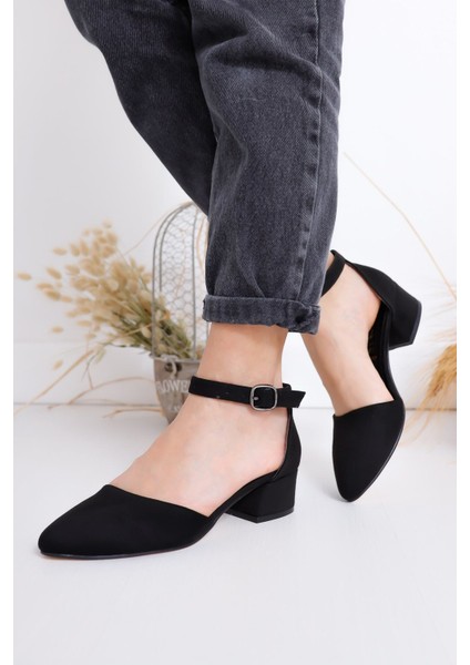 Dary Topuklu Siyah Süet Ayakkabı