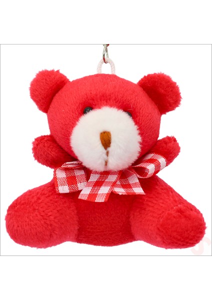 Pelüş Ayıcık Anahtarlık, 6,5 cm x 6,5 cm - Kırmızı modelleri