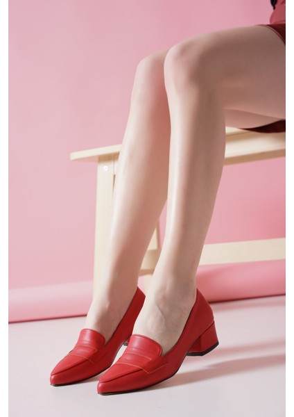 Luna Topuklu Kırmızı Cilt Ayakkabı modelleri