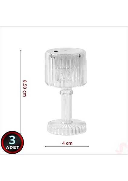Retro Mini Masa Lambası Pilli LED Işık, 8,5cm x 4cm x 3 Adet fiyatları