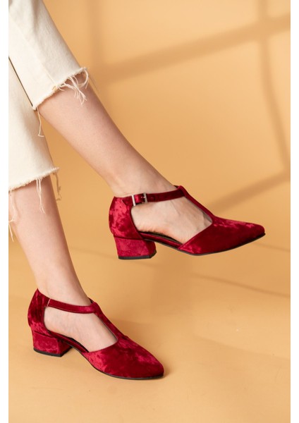 Jane Bordo Kadife Topuklu Ayakkabı fiyatları