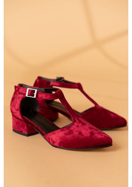 Jane Bordo Kadife Topuklu Ayakkabı fırsatları