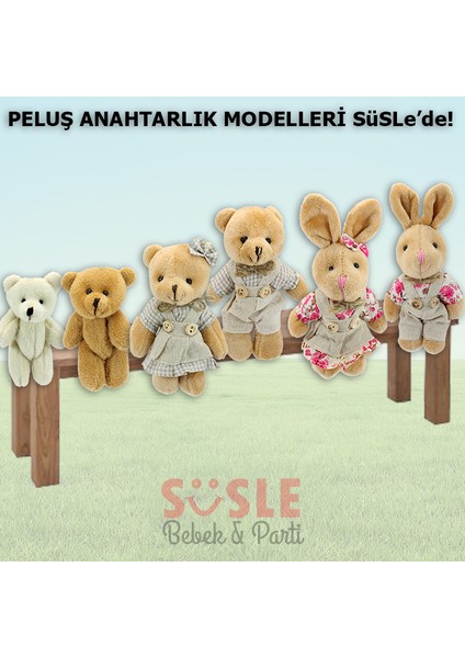 Pelüş Ayıcık Anahtarlık, 9 x 5,5 cm - Mavi