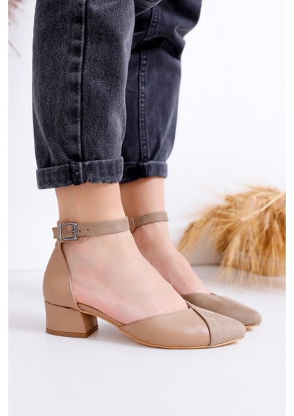 Holly Topuklu Vizon Cilt- Ayakkabı