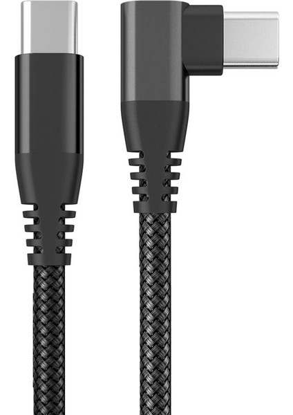 3m 90 Derece Tip C Tip C Kablo Pd 60W USB 2.0 Hızlı Şarj Veri Kablosu (Yurt Dışından)