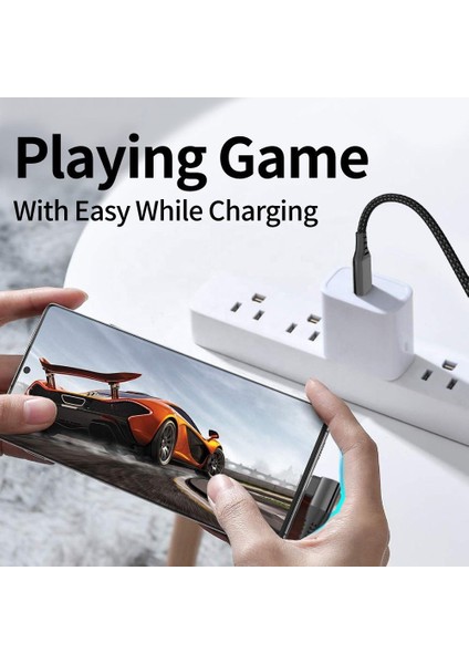 3m 90 Derece Tip C Tip C Kablo Pd 60W USB 2.0 Hızlı Şarj Veri Kablosu (Yurt Dışından)