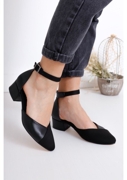 Holly Topuklu Siyah Cilt- Ayakkabı
