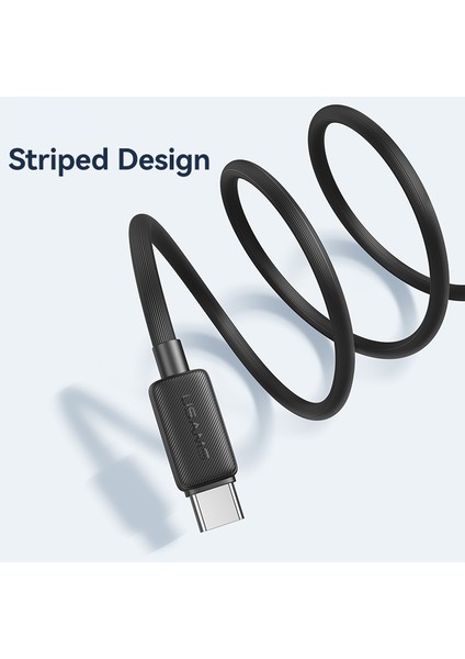 2m Usb'den Type C'ye 3A Telefon Hızlı Şarj Kablosu Çizgili Veri Kablosu (Yurt Dışından) fırsatları