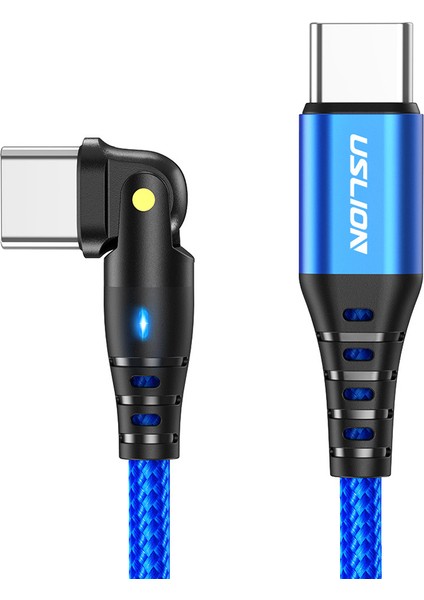 1m Pd 60W Tip C'den Tip C'ye Kablo 180 Derece Dönüşlü Şarj Kablosu (Yurt Dışından)